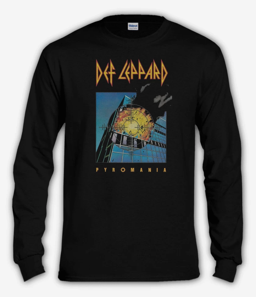 Polera manga larga Negro de Def Leppad Pyromania