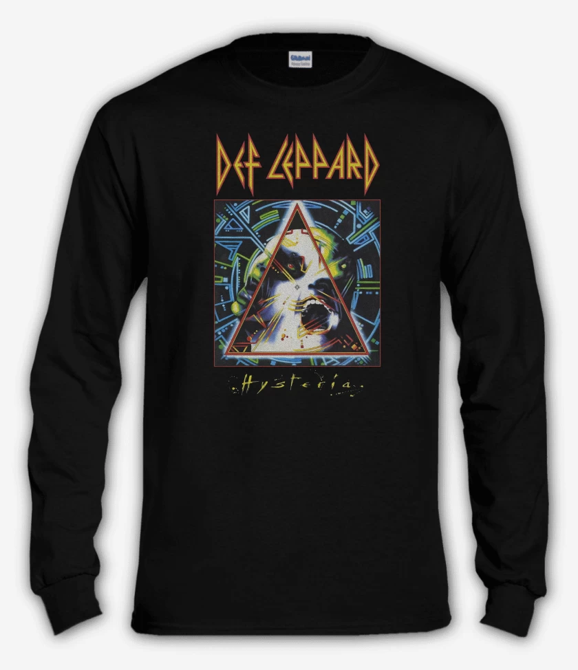 Polera manga larga Negro de Def Leppard Hysteria 