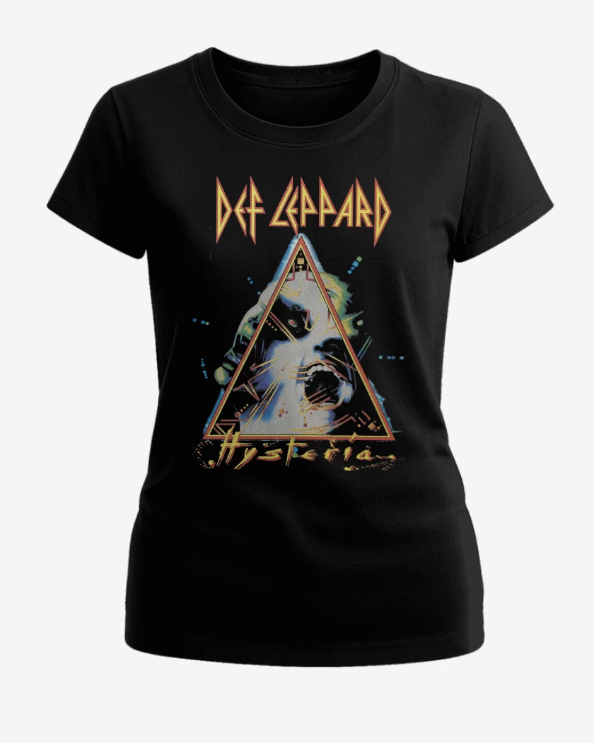 Polera de Mujer Negro de Hysteria Def Leppard 