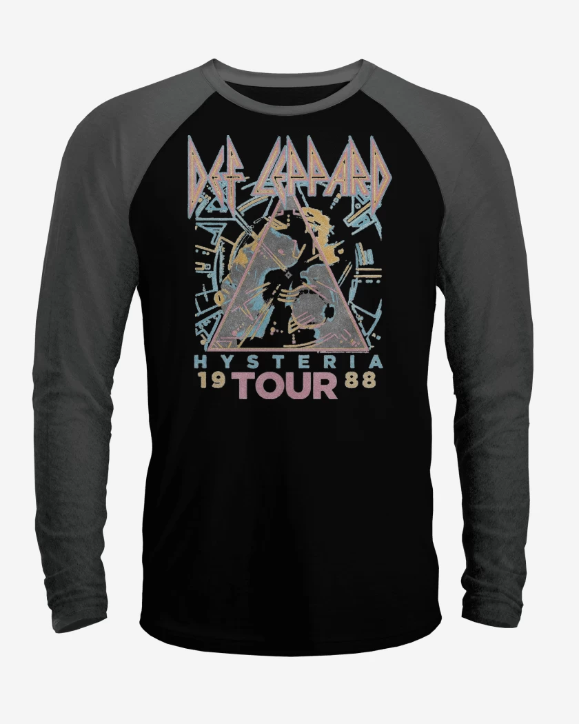 Polera Raglan Def Leppard Hysteria 1988