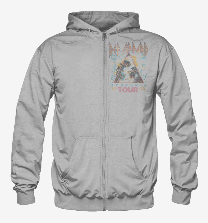 Poleron Canguro con cierre Def Leppard Hysteria 1988