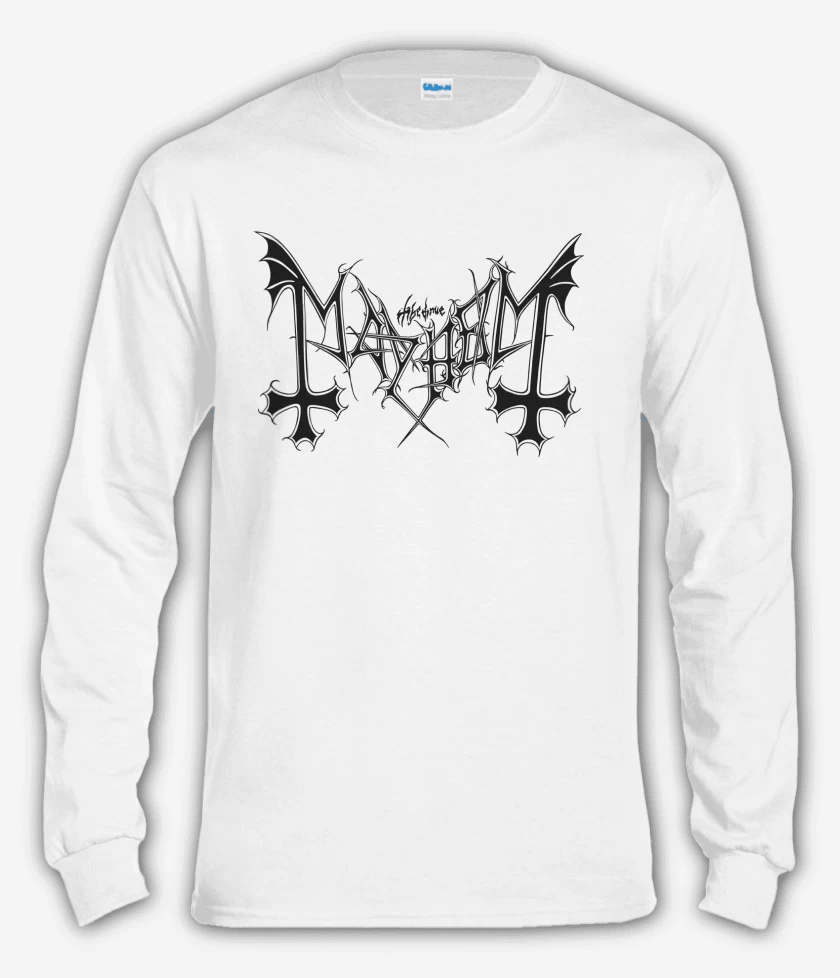 Polera manga larga Blanco de Mayhem Logo N