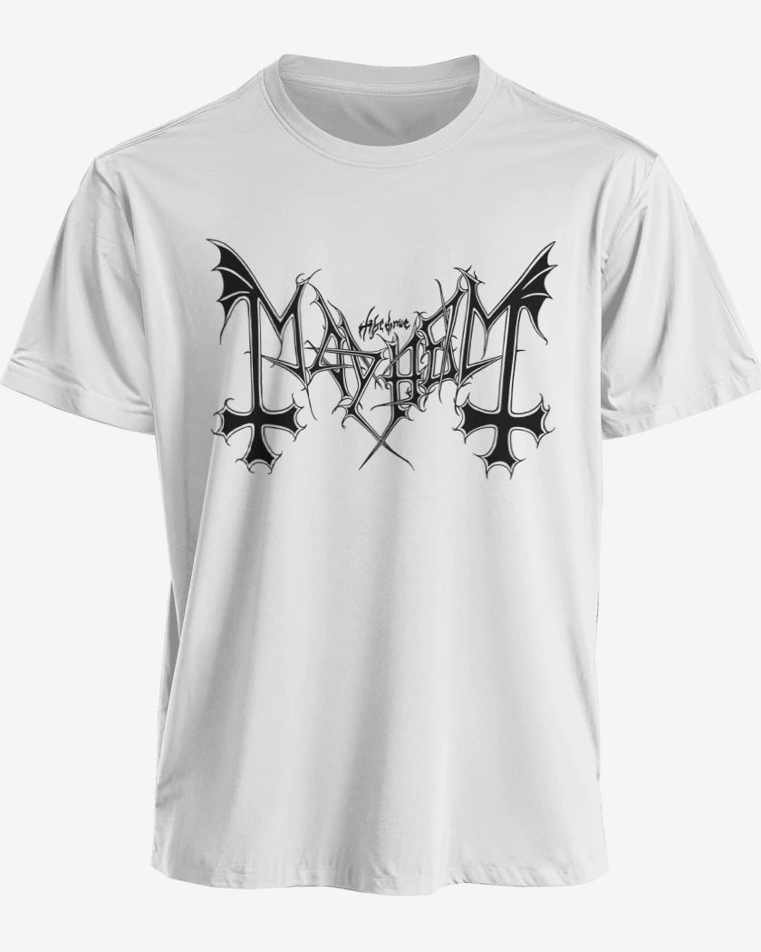 Polera premium Blanco de Mayhem Logo N