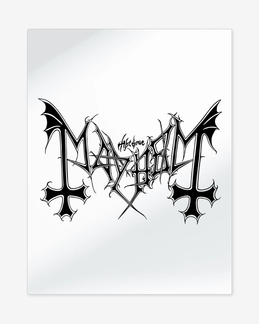 Print metalico Blanco de Mayhem Logo N