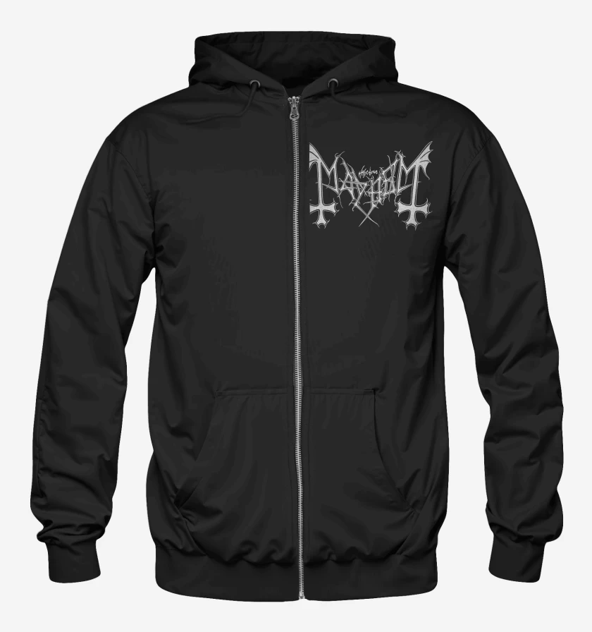 Poleron Canguro con cierre Negro de Mayhem Logo B