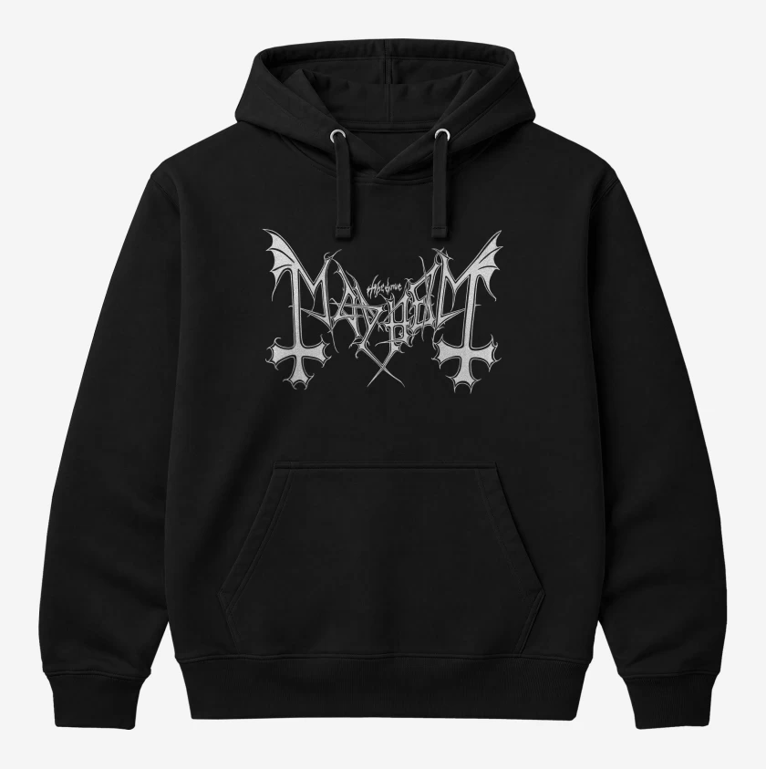 Polerón Canguro Negro de Mayhem Logo B