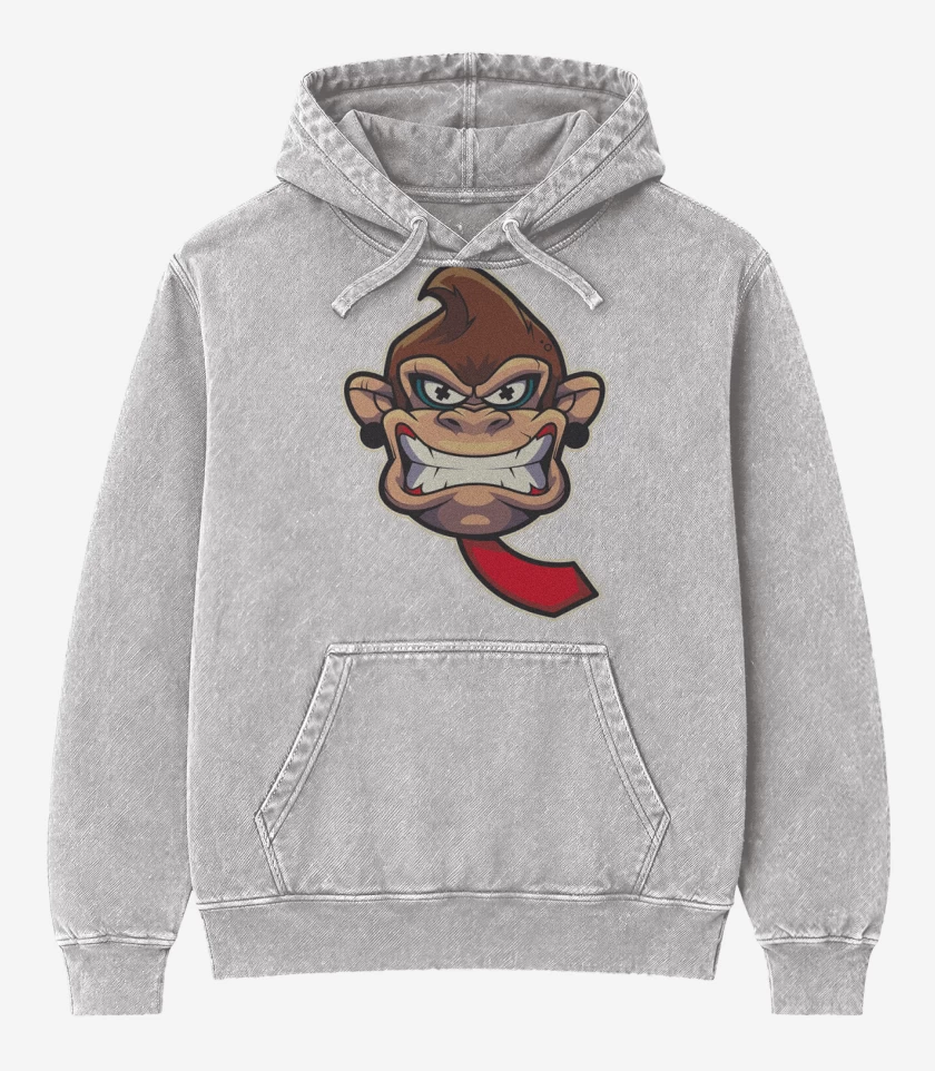 Poleron Canguro Acid Wash Gris Melange de Donkey