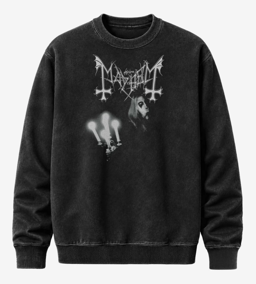 Poleron Polo Acid Wash Negro de Dead Mayhem