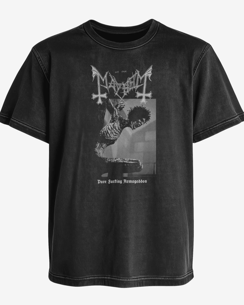 Polera desgastada Mayhem Pure Fucking Armageddon