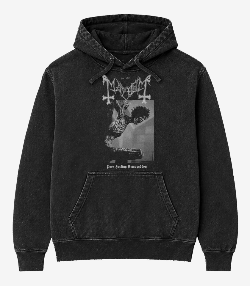 Poleron Canguro Acid Wash Mayhem Pure Fucking Armageddon