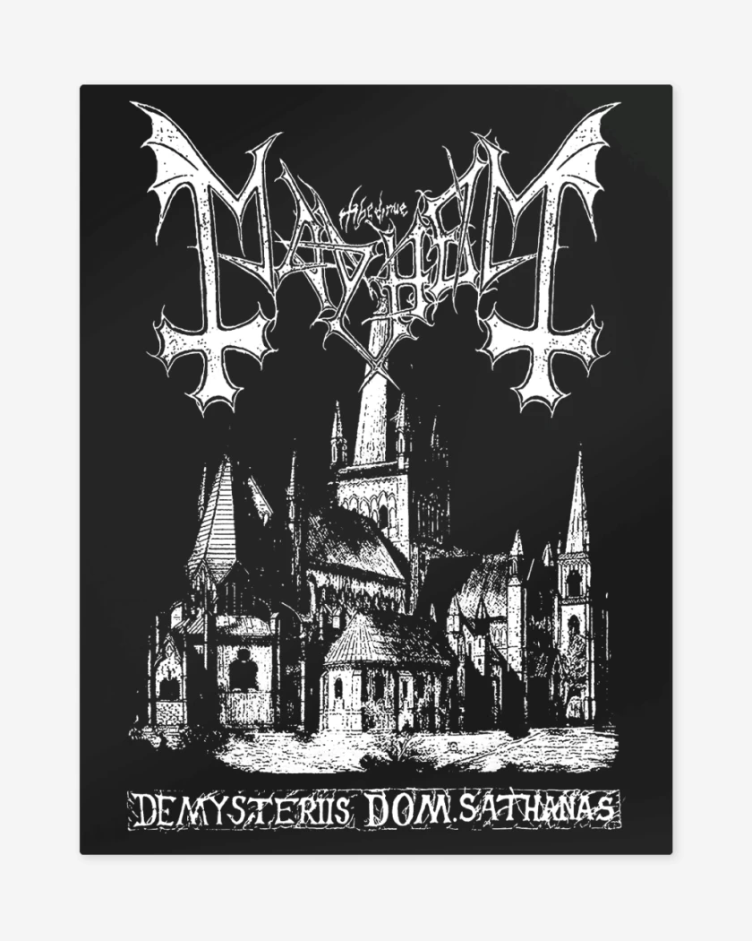 Print metalico Negro de Mayhem De Misteriis