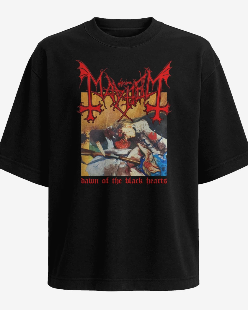 Polera Oversize Mayhem Dawn of the Black Hearts