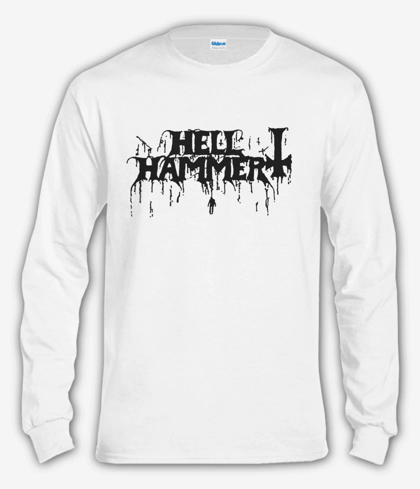 Polera manga larga Blanco de Hellhammer Logo N