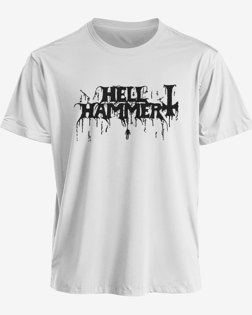 Polera premium Blanco de Hellhammer Logo N