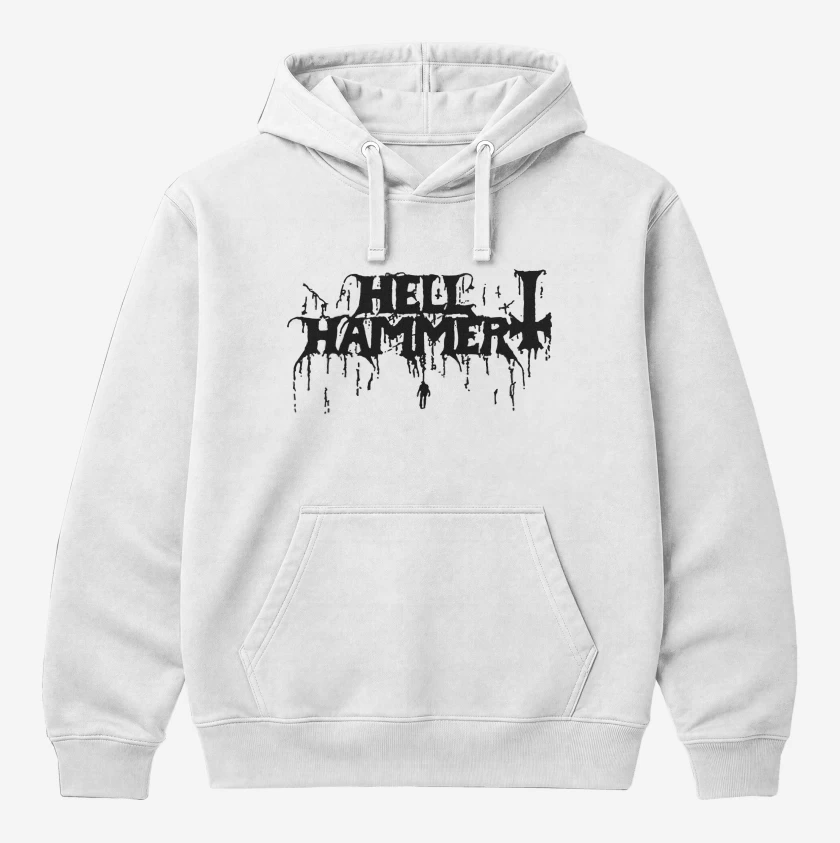 Polerón Canguro Blanco de Hellhammer Logo N