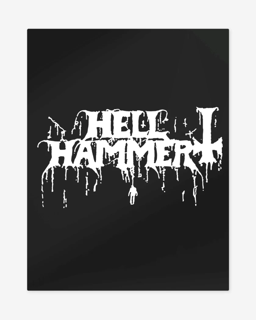 Print metalico Negro de Hellhammer Logo B