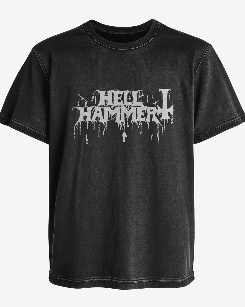 Polera desgastada Hellhammer Logo B