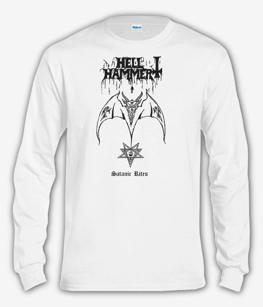 Polera manga larga Blanco de Hellhammer Satanic Rites