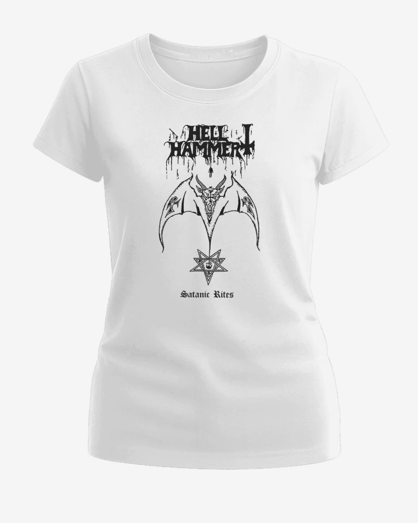 Polera de Mujer Blanco de Hellhammer Satanic Rites