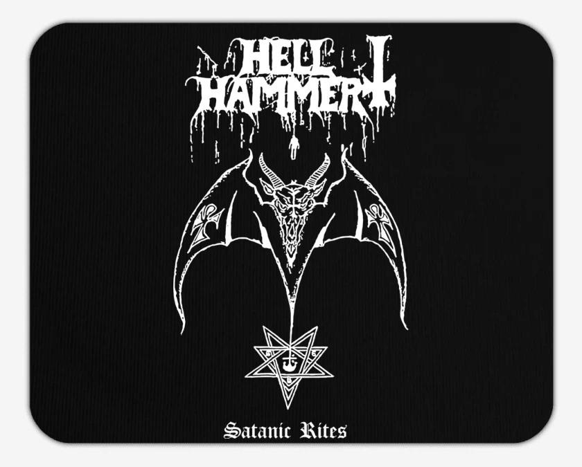 Mousepad Negro de Hellhammer Satanic Rites B