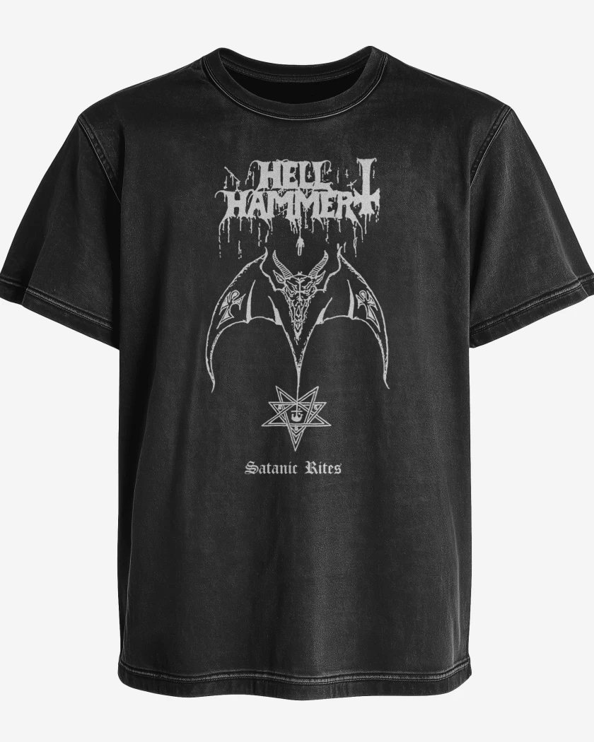 Polera desgastada Hellhammer Satanic Rites B
