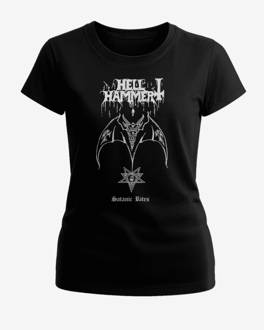 Polera de Mujer Negro de Hellhammer Satanic Rites B