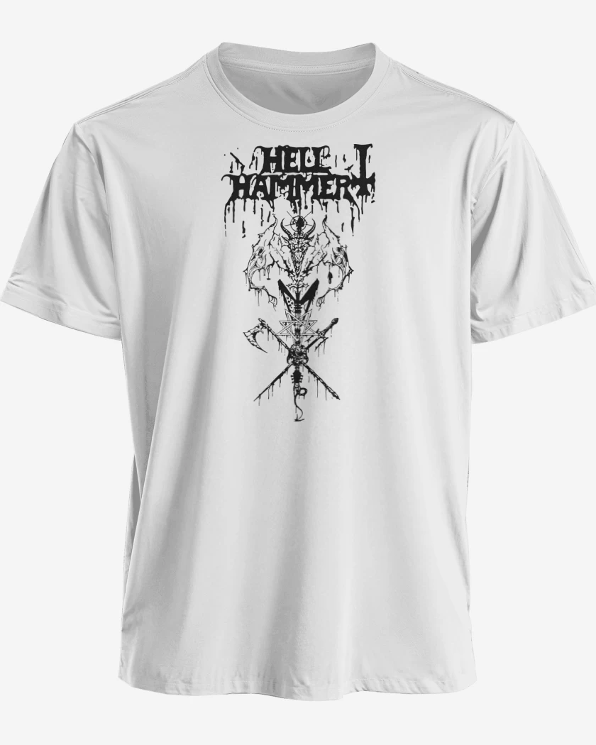 Polera premium Blanco de Hellhammer Demon