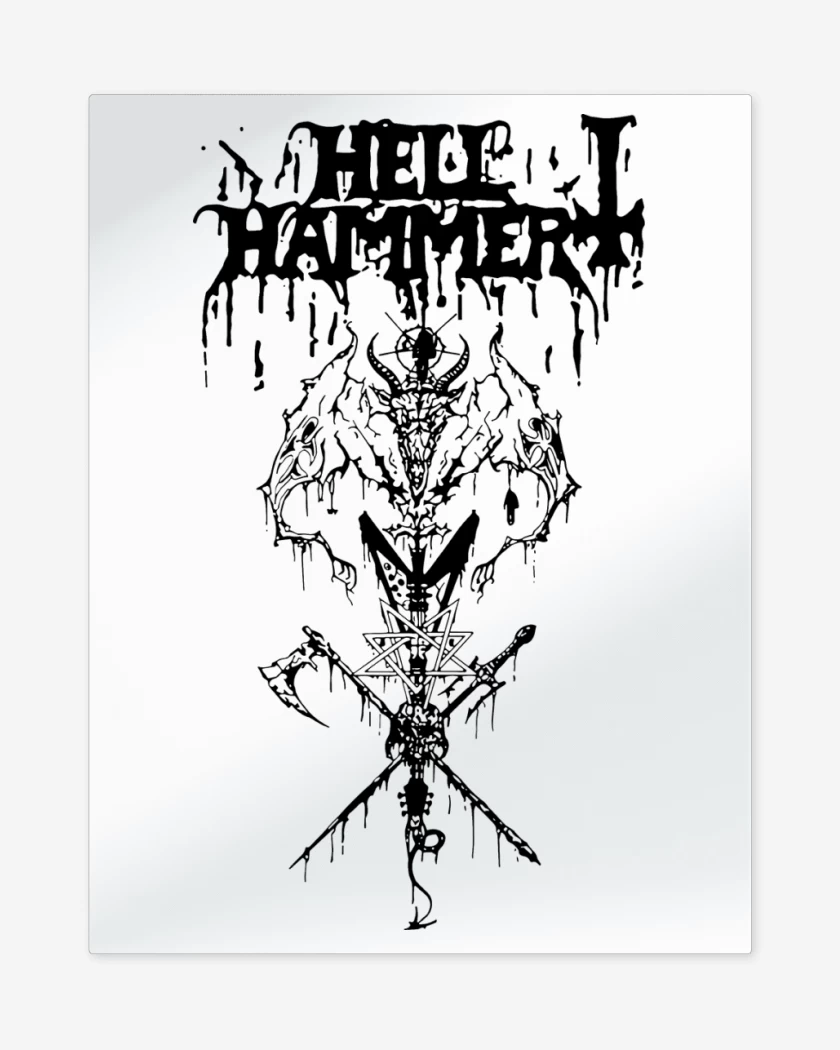 Print metalico Blanco de Hellhammer Demon