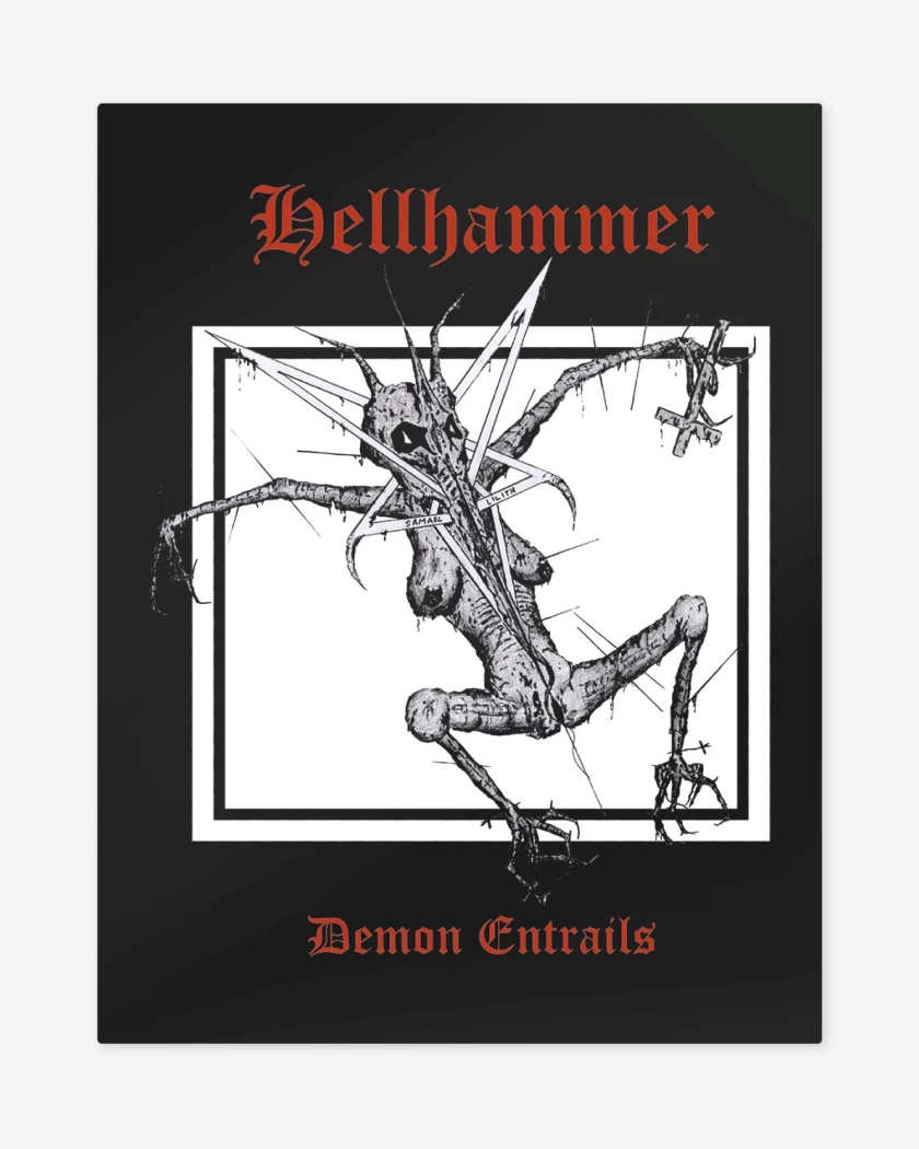 Print metalico Negro de Hellhammer Demon Entrails