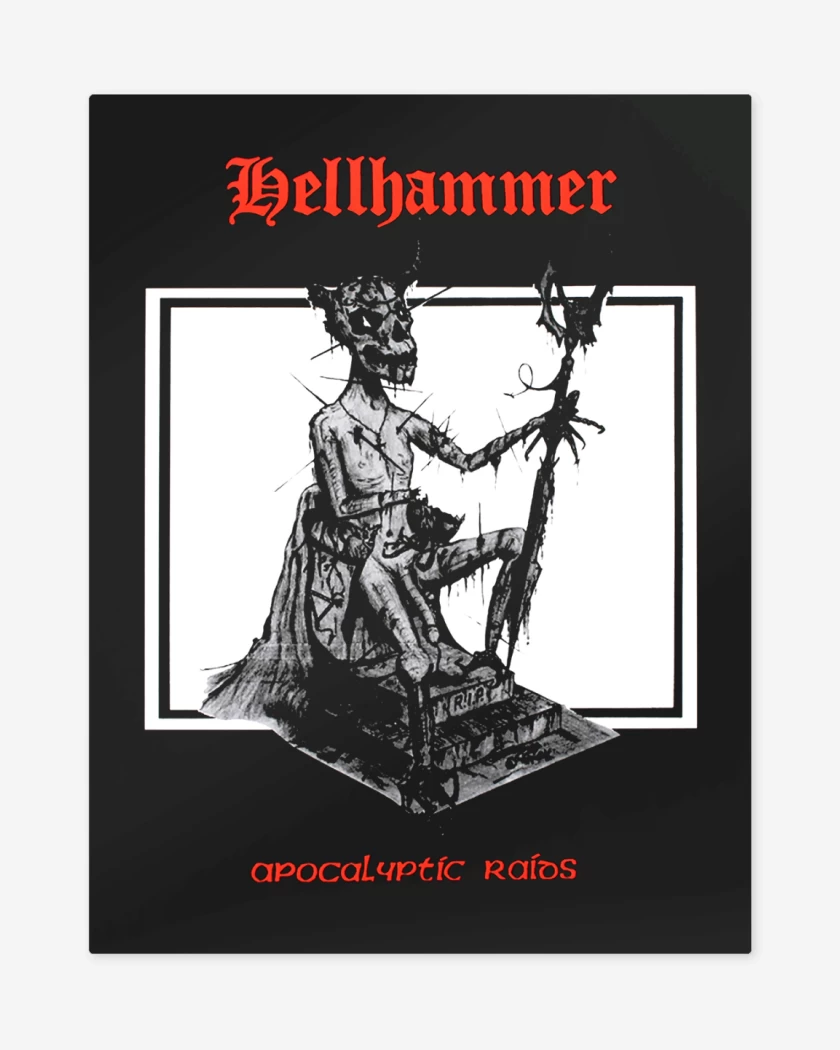 Print metalico Negro de Hellhammer Apocalyptic Raids