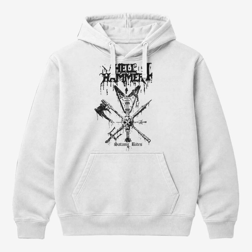 Polerón Canguro Blanco de Hellhammer Satanic