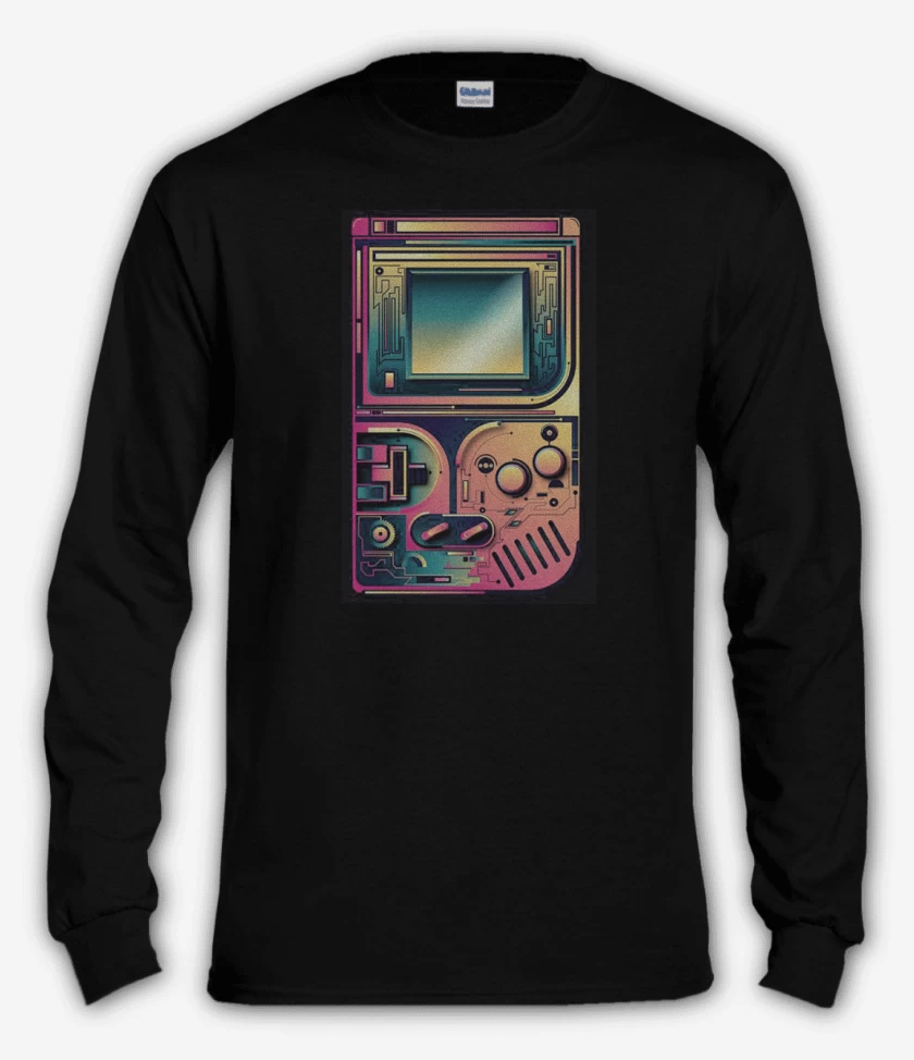 Polera manga larga Negro de Game boy