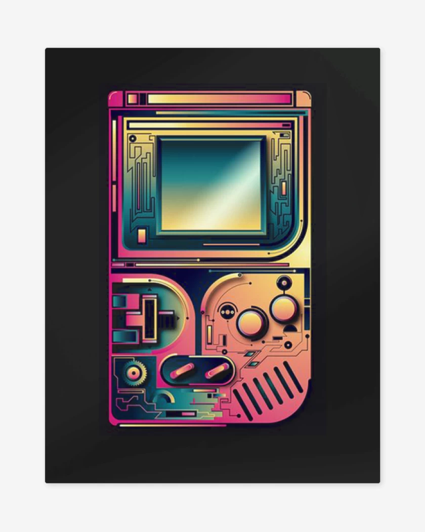 Print metalico Negro de Game boy