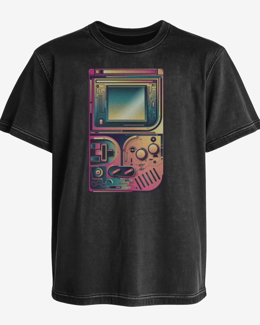 Polera desgastada Negro de Game boy