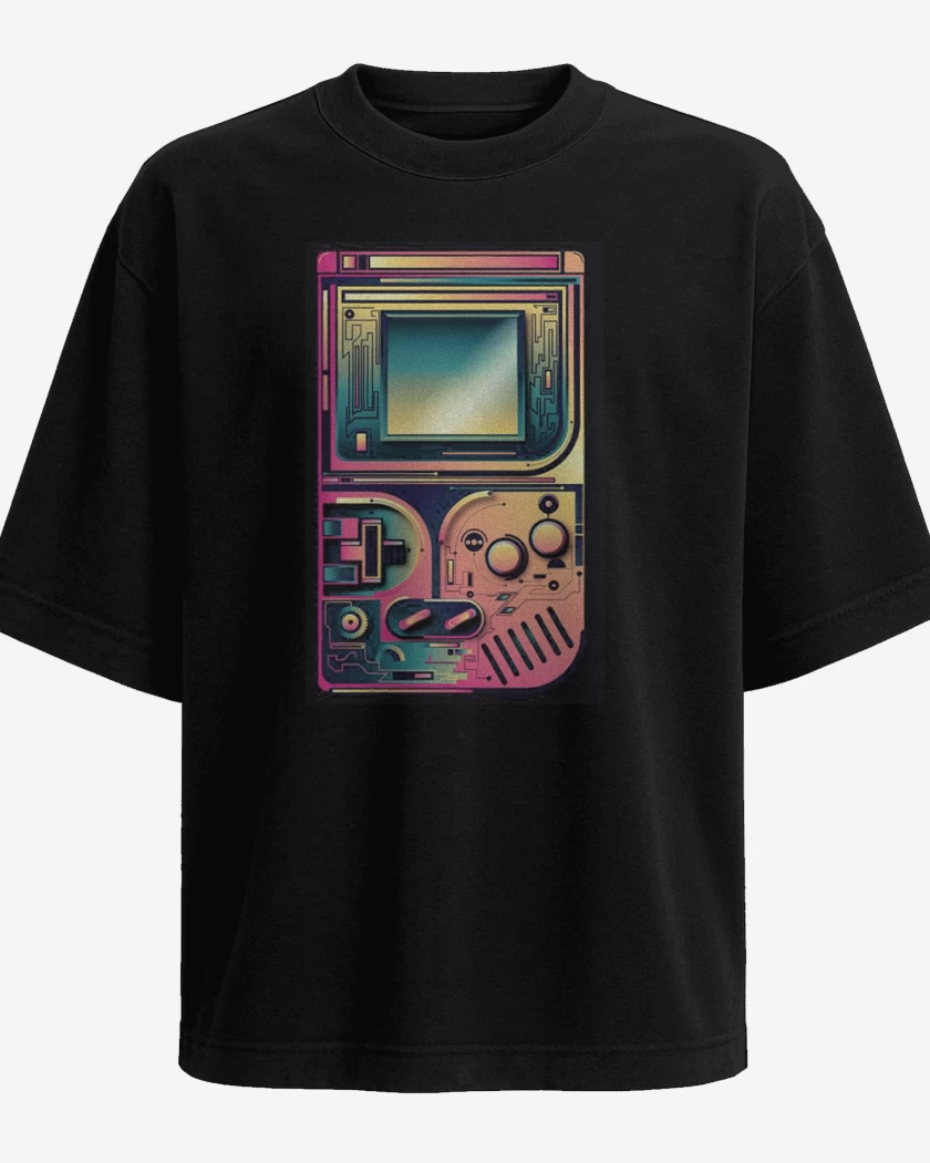 Polera Oversize Negro de Game boy