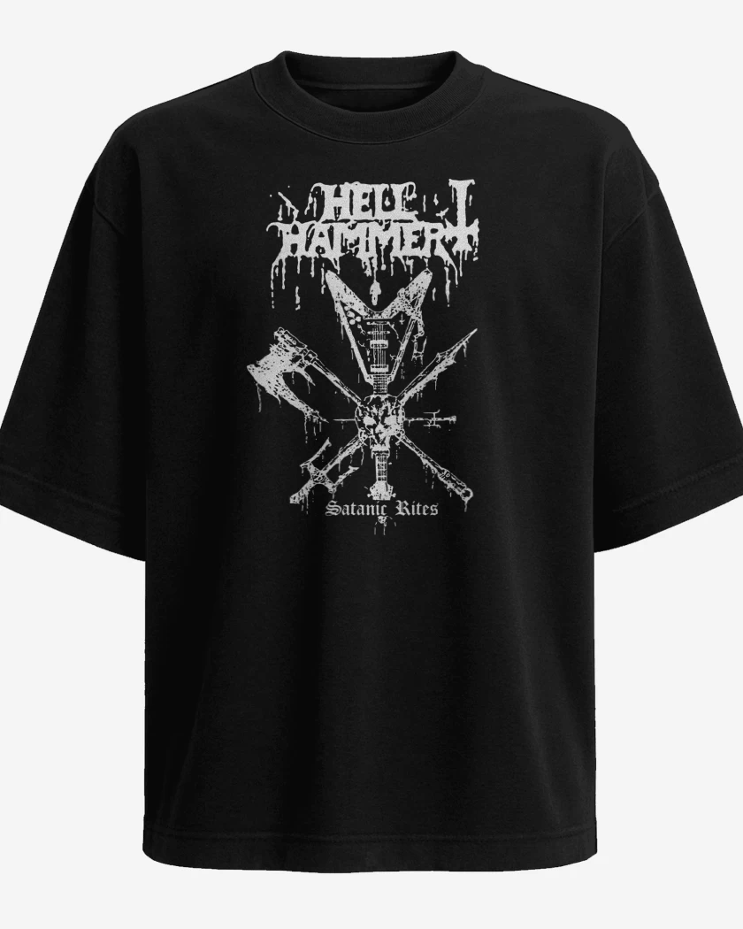 Polera Oversize Hellhammer Ritos Satanicos 