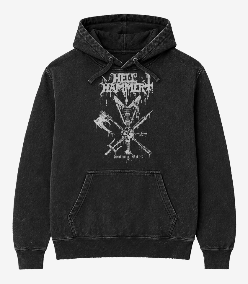 Poleron Canguro Acid Wash Hellhammer Ritos Satanicos 