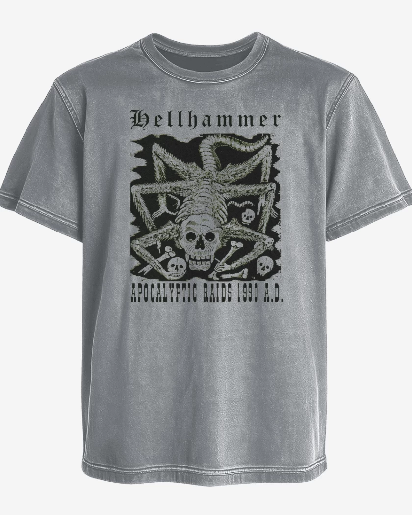 Polera desgastada Hellhammer Apocalyptic Radis 1990 