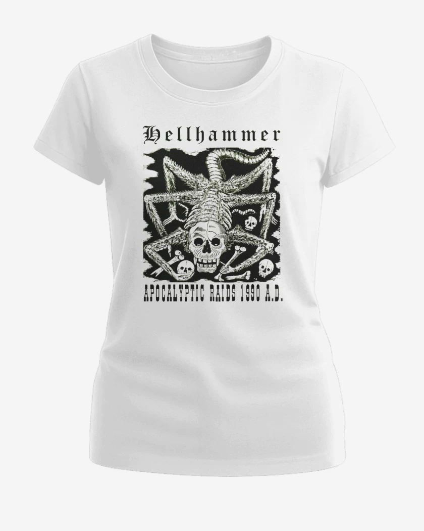 Polera de Mujer Blanco de Hellhammer Apocalyptic Radis 1990 