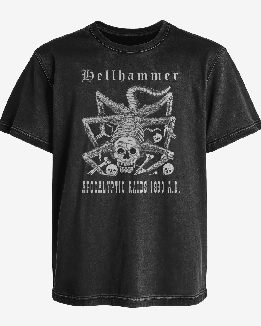 Polera desgastada Hellhammer Apocalyptic Radis 1990 AD