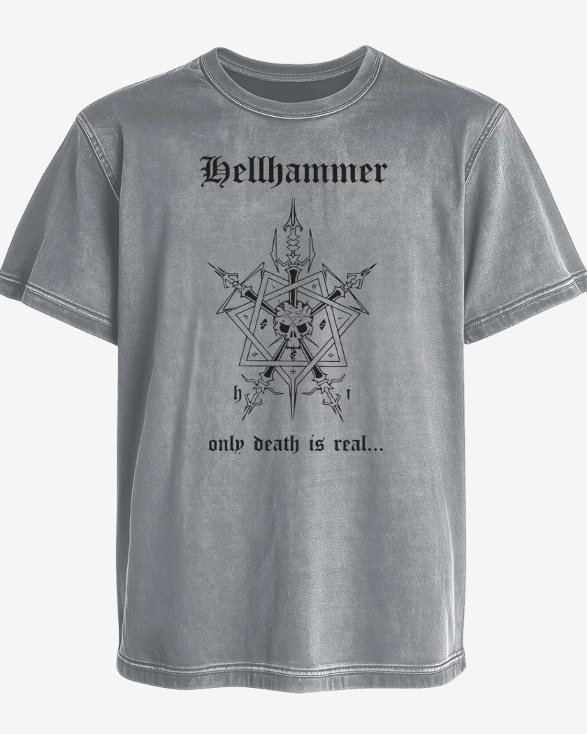 Polera desgastada Hellhammer Only Death is Real N