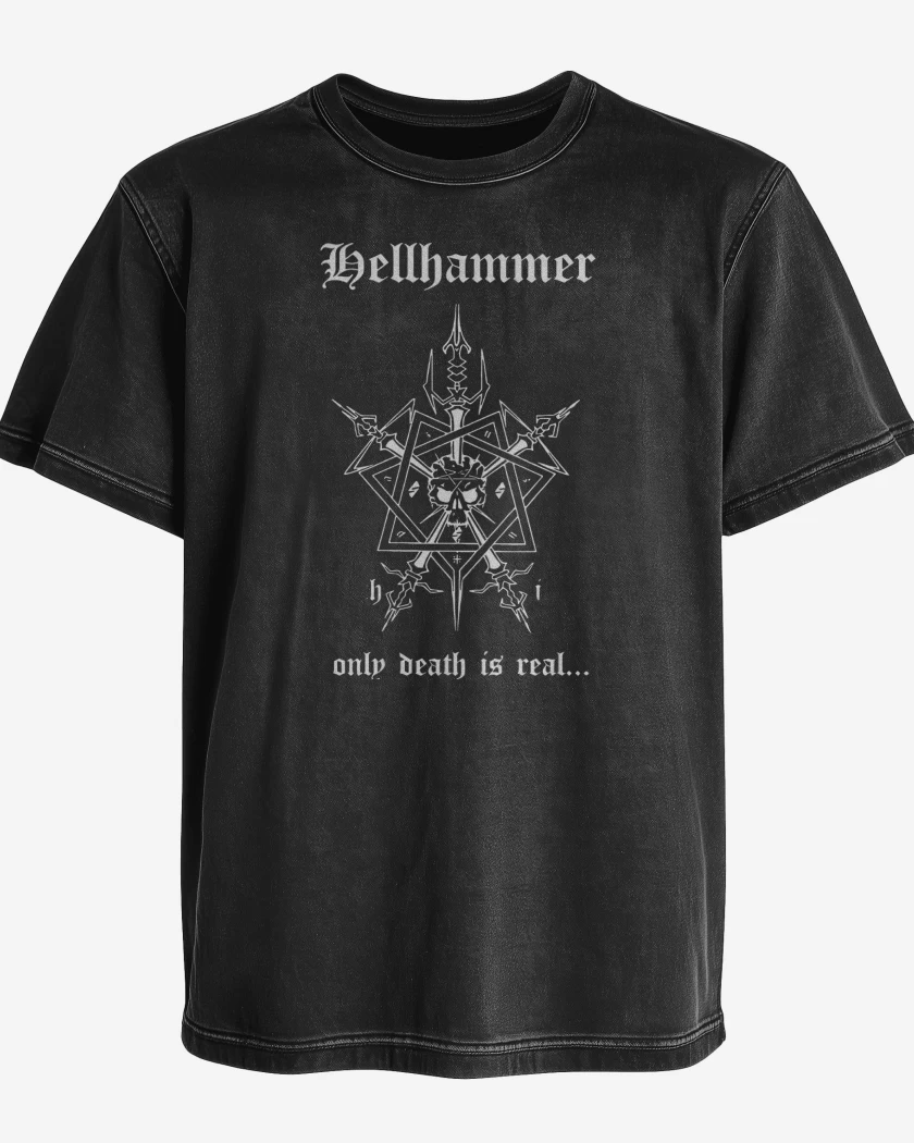Polera desgastada Hellhammer Only Death is Real