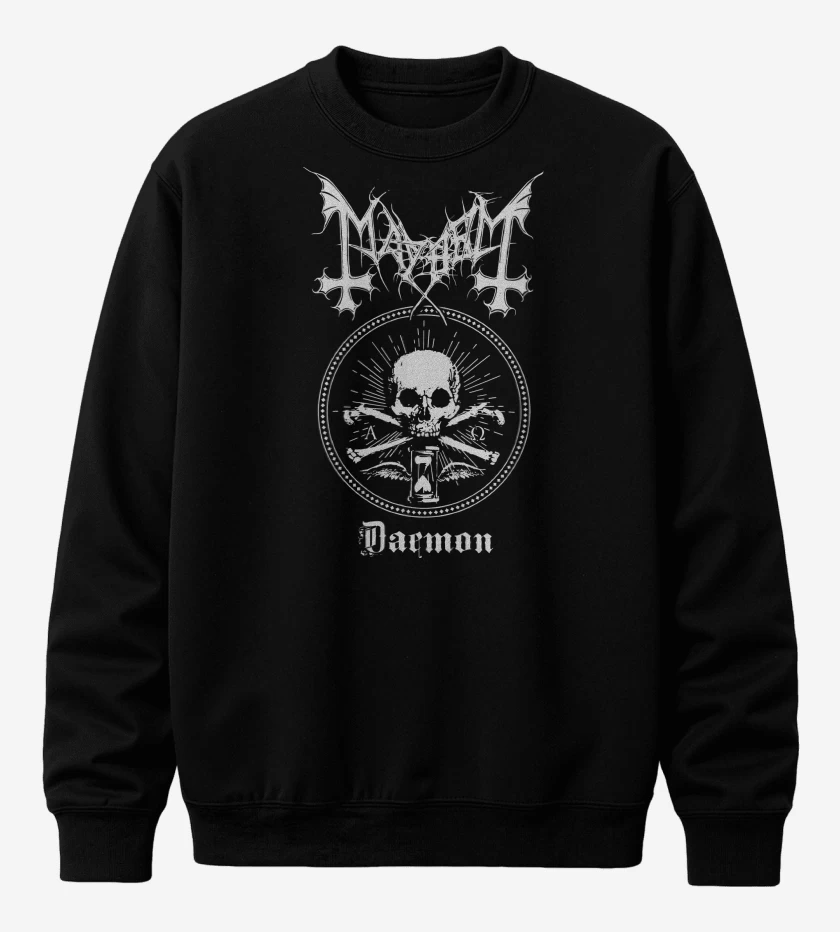 Poleron polo Negro de Mayhem Daemon Skull