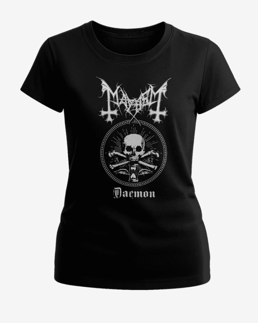 Polera de Mujer Negro de Mayhem Daemon Skull