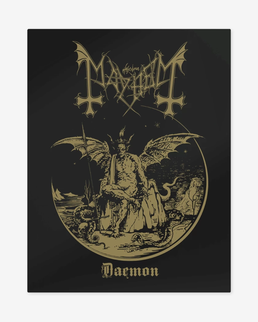 Print metalico Negro de Mayhem Daemon Lucifer