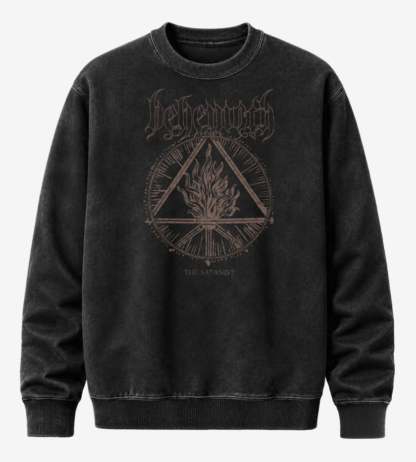 Poleron Polo Acid Wash Negro de Behemoth The Satanist