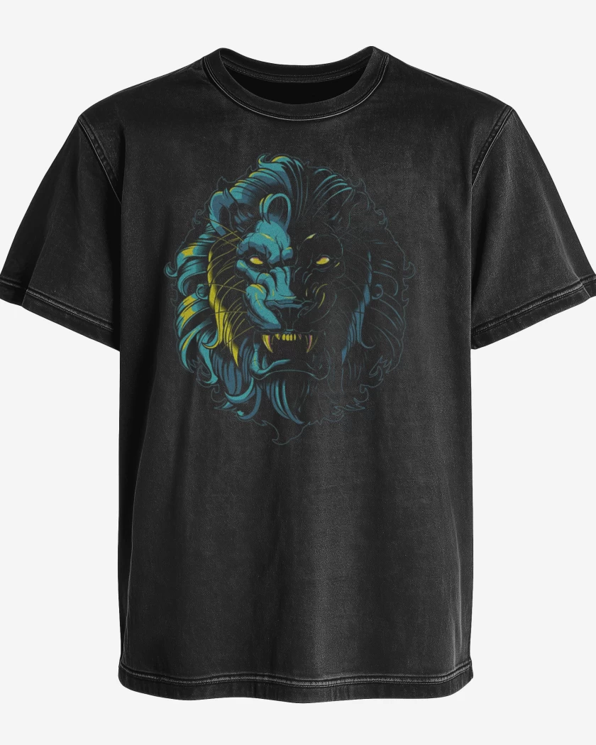 Polera desgastada Negro de Lyon