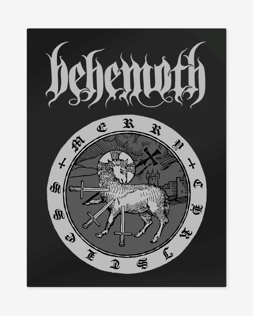 Print metalico Negro de Behemoth Merry Christless