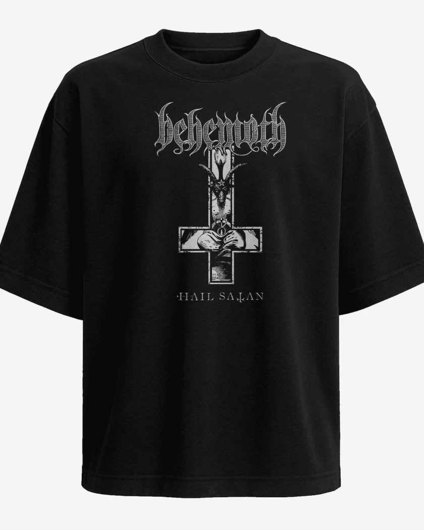 Polera Oversize Behemoth Hail Satan