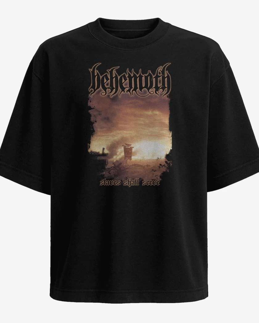 Polera Oversize Behemoth Slaves Shall Serve